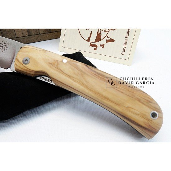 J&V Cuchillos de Aventura Campera Madera de Olivo Acero14C28N J&V Cuchillos de Aventura Campera Madera de Olivo Acero14C28N