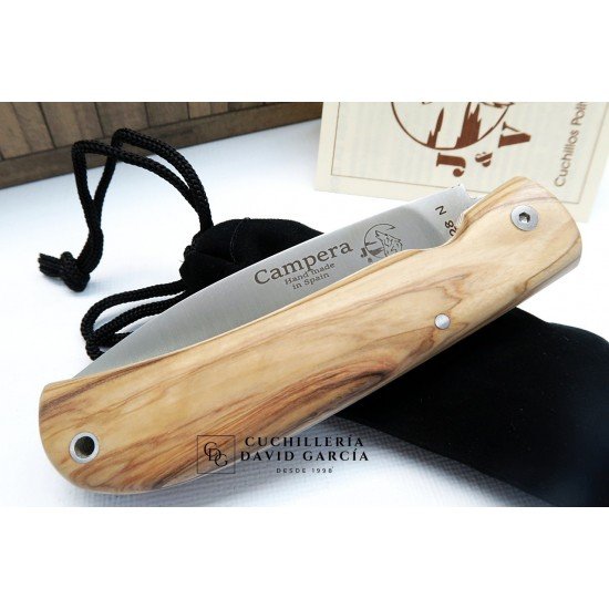 J&V Cuchillos de Aventura Campera Madera de Olivo Acero14C28N J&V Cuchillos de Aventura Campera Madera de Olivo Acero14C28N