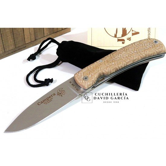 J&V Cuchillos de Aventura Campera Yute Arena Grabado Acero14C28N 1416-YU-AG J&V Cuchillos de Aventura Campera Yute Arena Grabado Acero14C28N 1416-YU-AG
