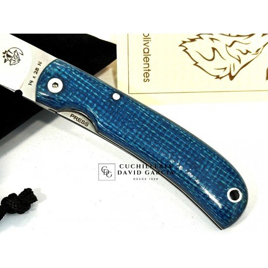 J&V Cuchillos de Aventura Campera XS Micarta Turquesa Acero14C28N 1416-XS-MT J&V Cuchillos de Aventura Campera XS Micarta Turquesa Acero14C28N 1416-XS-MT