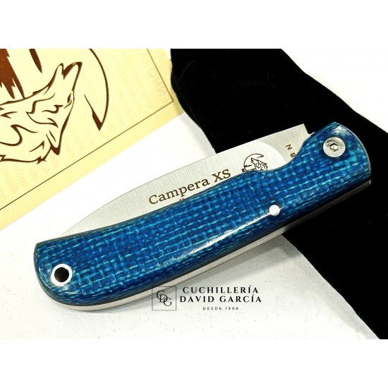 J&V Cuchillos de Aventura Campera XS Micarta Turquesa Acero14C28N 1416-XS-MT J&V Cuchillos de Aventura Campera XS Micarta Turquesa Acero14C28N 1416-XS-MT