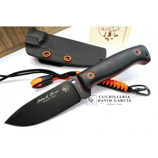 J&V  Cuchillos de Aventura Black - Bear Black Micarta Yute 1501-YU-PA