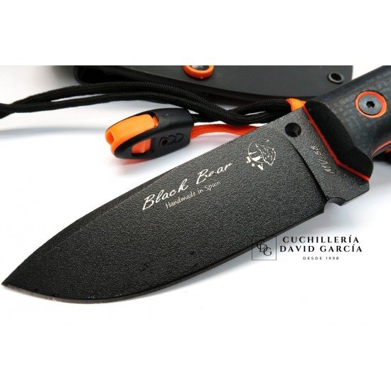 J&V  Cuchillos de Aventura Black - Bear Black Micarta Yute 1501-YU-PA