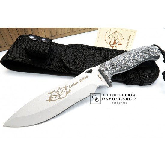 J&V Cuchillos de Aventura Lobo Gris 2.0  Micarta Gris 1011-MG-HG