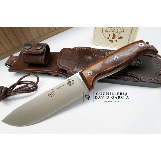 J&V  Cuchillos de Aventura BS-9 Madera de Cocobolo Funda Piel 1601CO-MV