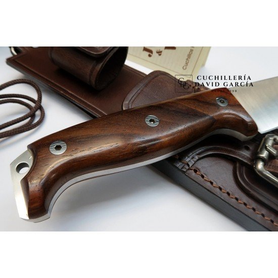 J&V  Cuchillos de Aventura BS-9 Madera de Cocobolo Funda Piel 1601CO-MV