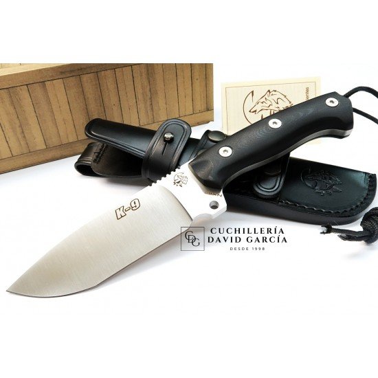 J&V  Cuchillos de Aventura K-9 G10 Funda Piel 1466-G10-N