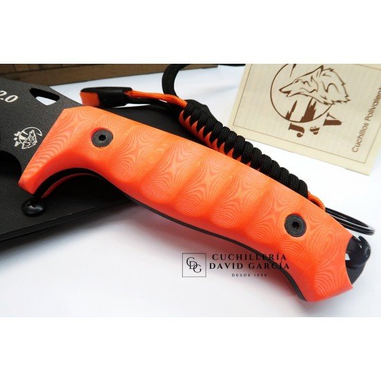 J&V Cuchillos de aventura Scorpion 2.0 Pavonado  Micarta Naranja 1011-MF-PA