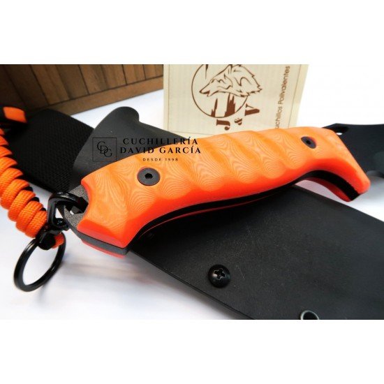 J&V Cuchillos de aventura Scorpion 2.0 Pavonado  Micarta Naranja 1011-MF-PA