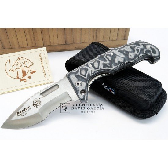 J&V Cuchillos de Aventura Raptor Micarta Gris