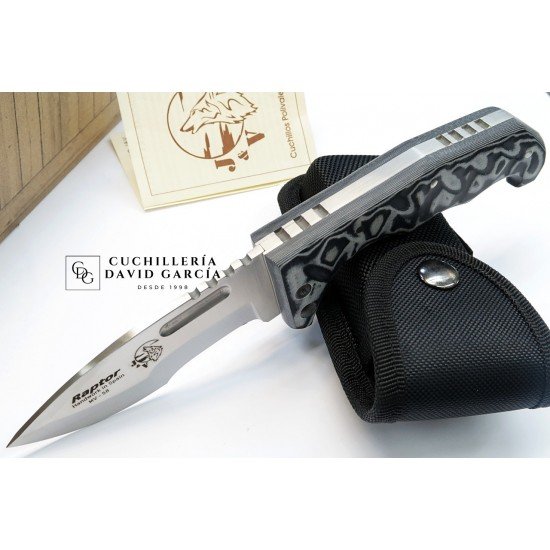 J&V Cuchillos de Aventura Raptor Micarta Gris