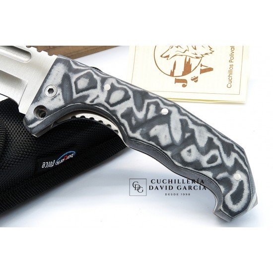 J&V Cuchillos de Aventura Raptor Micarta Gris