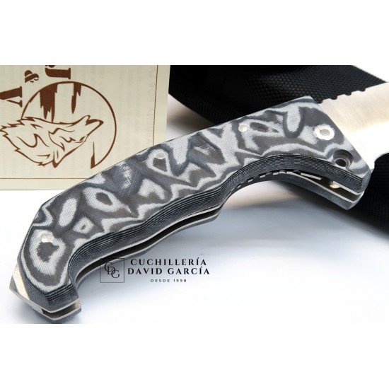 J&V Cuchillos de Aventura Raptor Micarta Gris