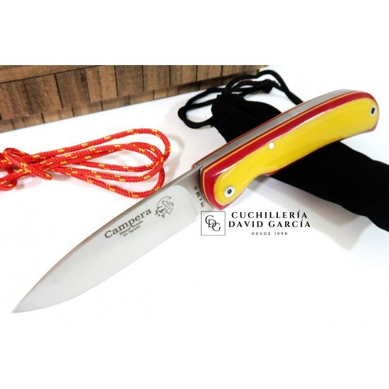 J&V Cuchillos de Aventura Campera Bandera de España Acero14C28N J&V Cuchillos de Aventura Campera Bandera de España Acero14C28N