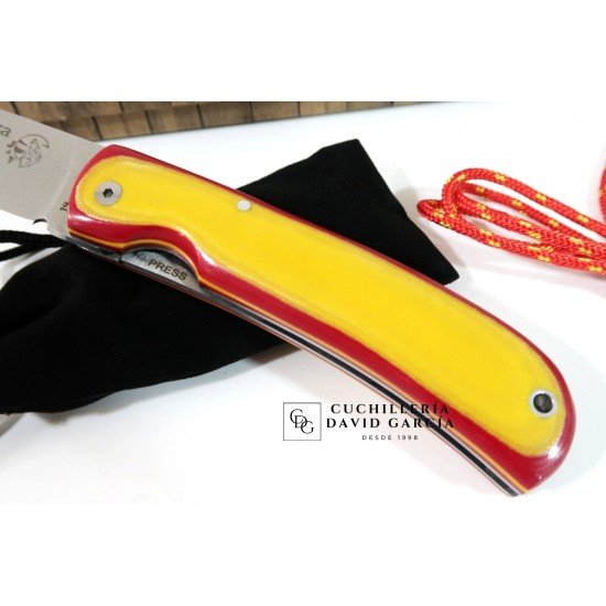 J&V Cuchillos de Aventura Campera Bandera de España Acero14C28N J&V Cuchillos de Aventura Campera Bandera de España Acero14C28N
