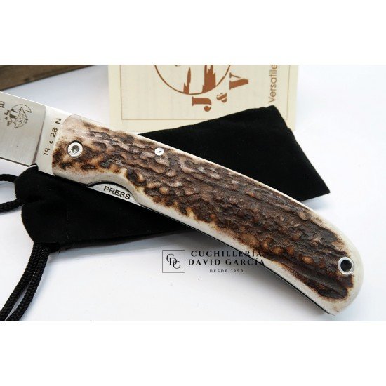 J&V Cuchillos de Aventura Campera Asta de Ciervo Acero14C28N J&V Cuchillos de Aventura Campera Asta de Ciervo Acero14C28N