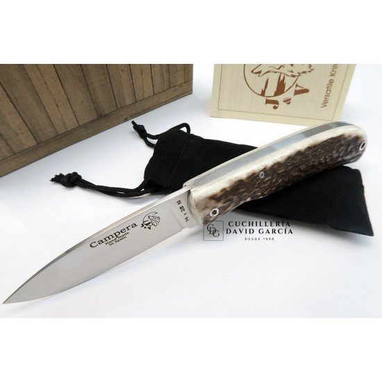 J&V Cuchillos de Aventura Campera Asta de Ciervo Acero14C28N J&V Cuchillos de Aventura Campera Asta de Ciervo Acero14C28N