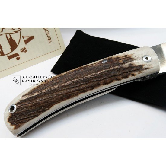 J&V Cuchillos de Aventura Campera Asta de Ciervo Acero14C28N J&V Cuchillos de Aventura Campera Asta de Ciervo Acero14C28N