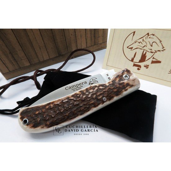 J&V Cuchillos de Aventura Campera Asta de Ciervo Acero14C28N J&V Cuchillos de Aventura Campera Asta de Ciervo Acero14C28N