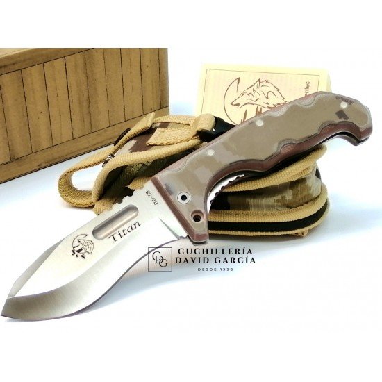 J&V Cuchillos de Aventura Titan Micarta Camo Pixel AridoFunda Cordura  1234-M7  