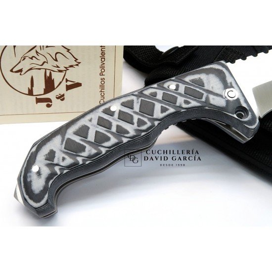J&V Cuchillos de Aventura Titan Micarta Gris Funda Cordura 1234-M6 J&V Cuchillos de Aventura Titan Micarta Gris Funda Cordura 1234-M6