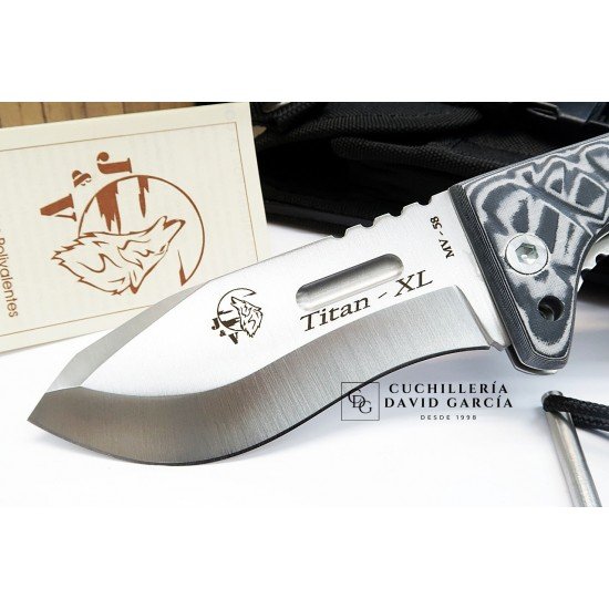 J&V Cuchillos de Aventura Titan XL Micarta Gris Funda Cordura 1235-M6 J&V Cuchillos de Aventura Titan XL Micarta Gris Funda Cordura 1235-M6