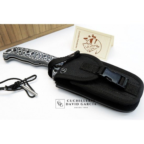 J&V Cuchillos de Aventura Titan XL Micarta Gris Funda Cordura  1235-M6      