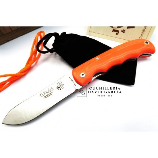 J&V Cuchillos de Aventura Tucán Naranja Fluor Acero14C28N J&V Cuchillos de Aventura Tucán Naranja Fluor Acero14C28N