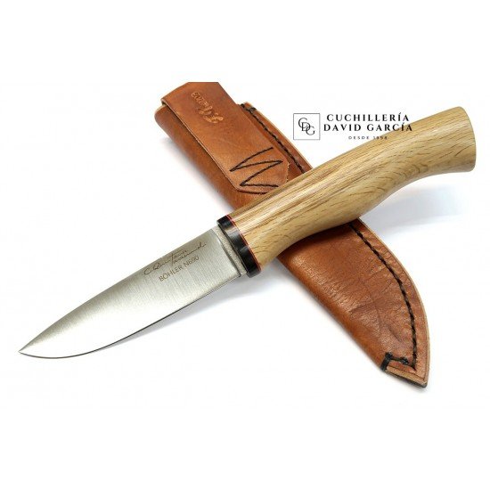 J.C. Quintana Cuchillo Anatómico Acero Bohler N690 Madera Roble