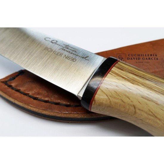 J.C. Quintana Cuchillo Anatómico Acero Bohler N690 Madera Roble