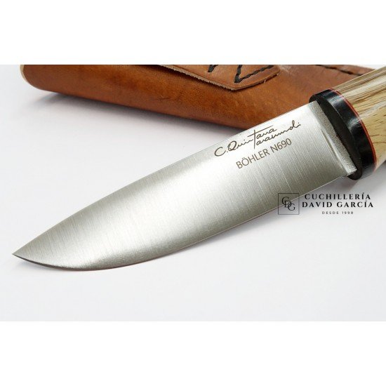 J.C. Quintana Cuchillo Anatómico Acero Bohler N690 Madera Roble