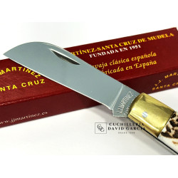 Navaja JJ.Martinez  Campera Asta de Ciervo - Hoja Pico Loro - Acero Inoxidable