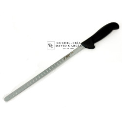Java Cuchillo Jamonero Estrecho Alveolado Inyectado Negro 28,5 cm