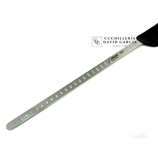 Java Cuchillo Jamonero Estrecho Alveolado Inyectado Negro 28,5 cm