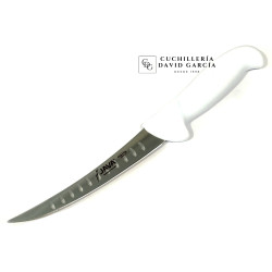 Java Cuchillo Deshuesador Alveolado Hoja inyectada curvo rígido blanco 15 cm