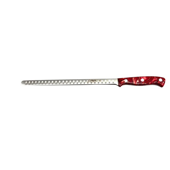 Java Cuchillo Jamonero Nova Nacar Rojo Alveolado 27,5 cm