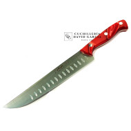 Java Cuchillo Norte  Nacar Rojo - Hoja Alveolada de 20 cm