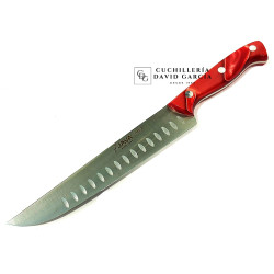 Java Cuchillo Norte  Nacar Rojo - Hoja Alveolada de 20 cm