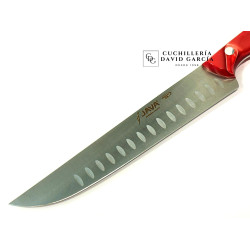 Java Cuchillo Norte  Nacar Rojo - Hoja Alveolada de 20 cm