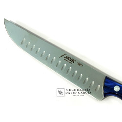 Java Cuchillo Norte  Nacar Zafiro - Hoja Alveolada de 20 cm