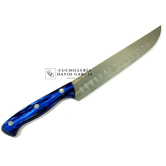 Java Cuchillo Norte  Nacar Zafiro - Hoja Alveolada de 20 cm