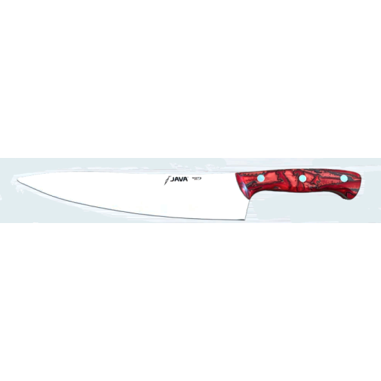 Java Cuchillo Cocinero Nova Nacar Rojo Alveolado 20 cm