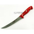 Java Cuchillo Deshuesador Curvo Nacar Rojo - Hoja  rígida de 15 cm