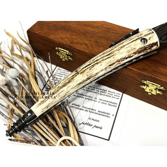 Justino Pavia Palanquilla Acero Damasco /Asta de Ciervo