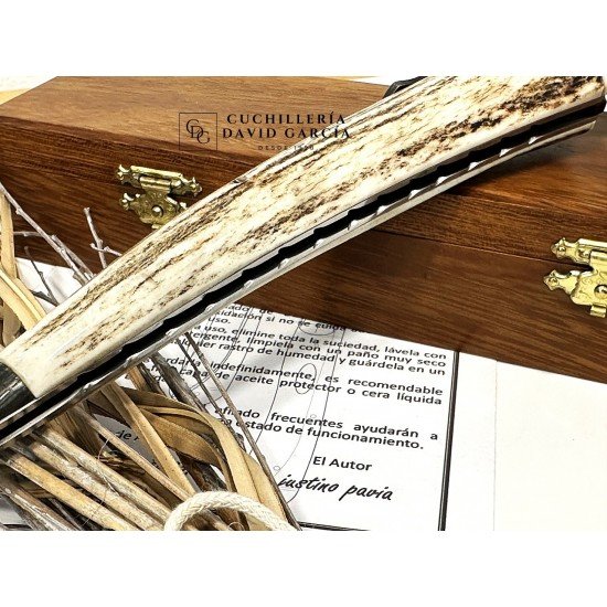 Justino Pavia Palanquilla Acero Damasco /Asta de Ciervo