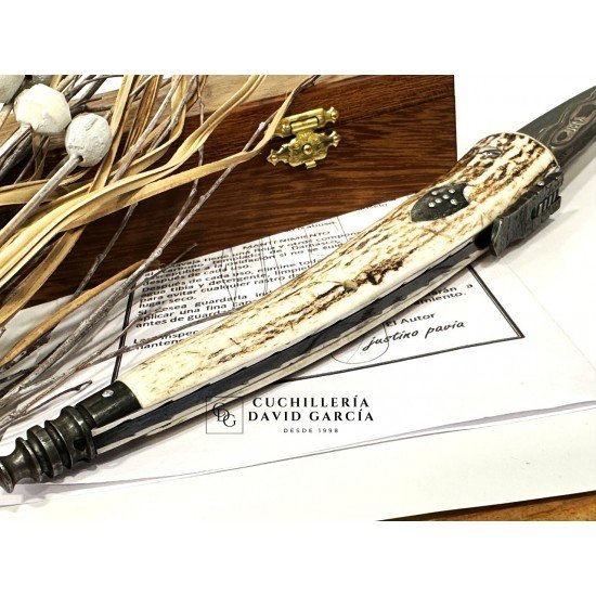 Justino Pavia Palanquilla Acero Damasco /Asta de Ciervo