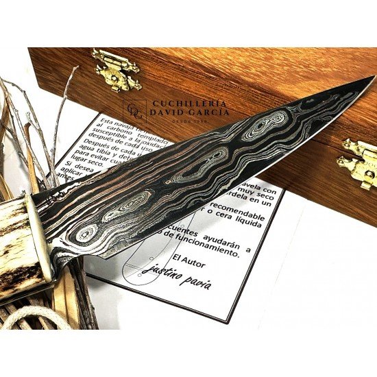 Justino Pavia Palanquilla Acero Damasco /Asta de Ciervo