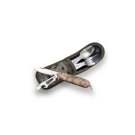 Cubierto de Camping Navaja Multifunción 3 Piezas Mango Fibra JKR0708 Cubierto de Camping Navaja Multifunción 3 Piezas Mango Fibra JKR0708