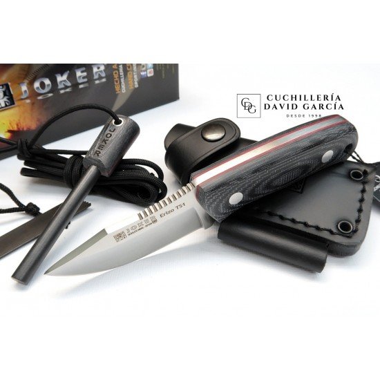 Joker Erizo TS1 CM81-P Micarta Funda Cuero y Pedernal Joker Erizo TS1 CM81-P Micarta Funda Cuero y Pedernal