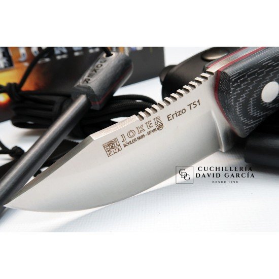 Joker Erizo TS1 CM81-P Micarta Funda Cuero y Pedernal Joker Erizo TS1 CM81-P Micarta Funda Cuero y Pedernal